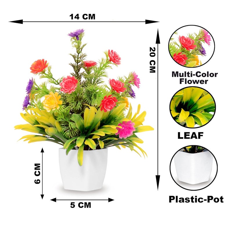 S-Biv SBiv Artificial Rose Plant with Premium Pot Artificial Rose Suitable for Home Decoration Office Desk Study Table Artificial Bonsai with Pot Pack of 2  - Image 5