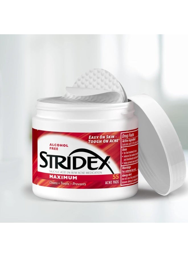 Stridex Strength Medicated Pads, Maximum, 55 Count - Image 5