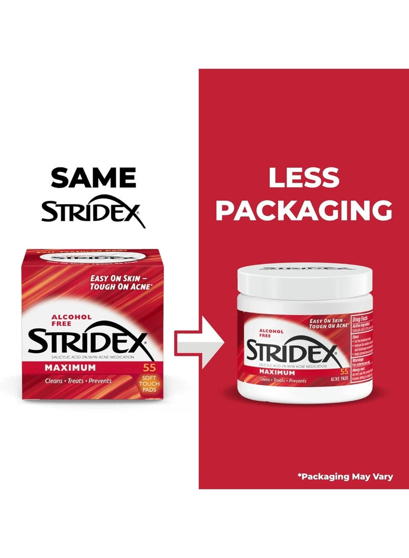Stridex Strength Medicated Pads, Maximum, 55 Count - Image 2