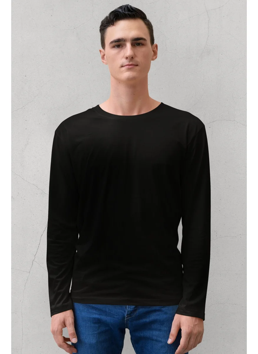 روك اند رول Plain Black, Grey, White Long Sleeve Men's T-Shirt 3-Piece Eco Pack