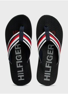 TOMMY HILFIGER Logo Massage Footbed Flip Flops  - Image 5
