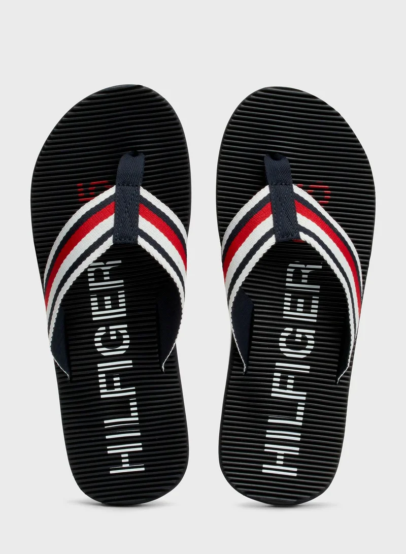 TOMMY HILFIGER Logo Massage Footbed Flip Flops
