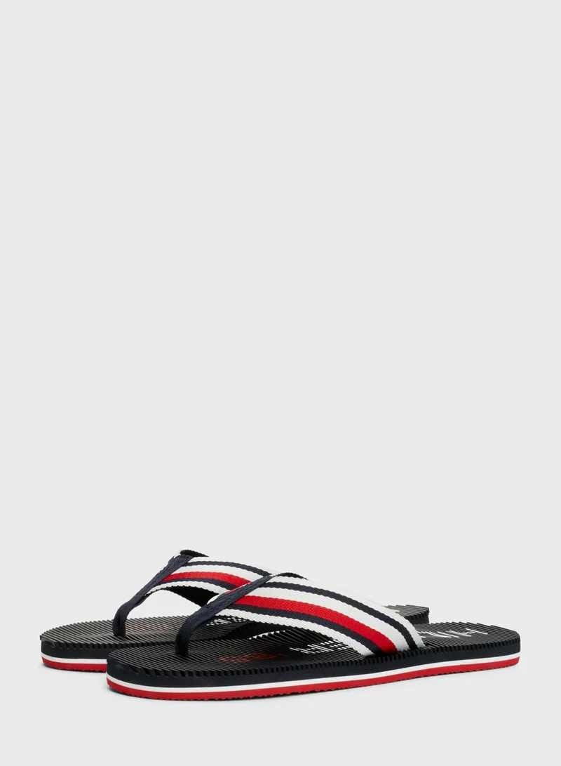 TOMMY HILFIGER Logo Massage Footbed Flip Flops