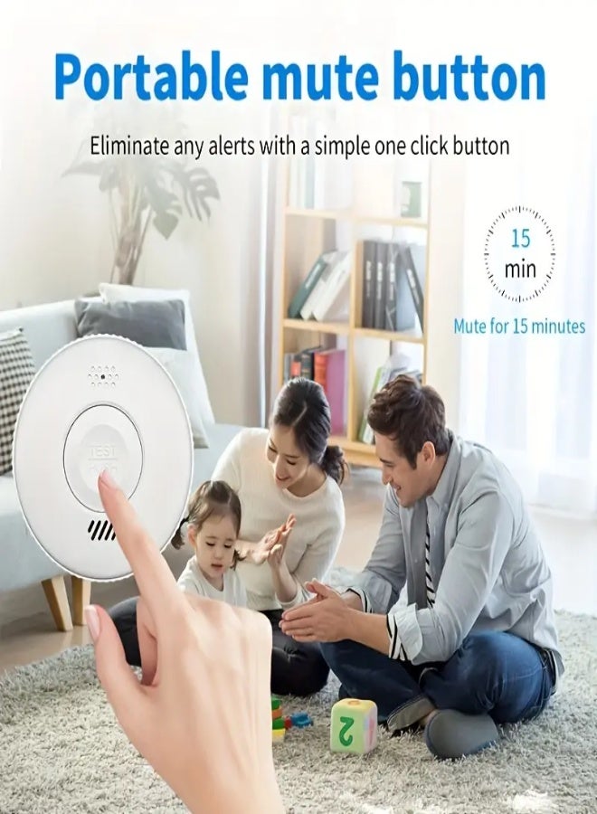 ارواق جهاز إنذار ذكي للسلامة من الحريق مع اتصال WiFi – متوافق مع تطبيق TUYA، مزود ببطاريات AA، صوت إنذار عالي 85 ديسيبل، منع الإنذارات الخاطئة، سهل التثبيت على السقف - Image 4