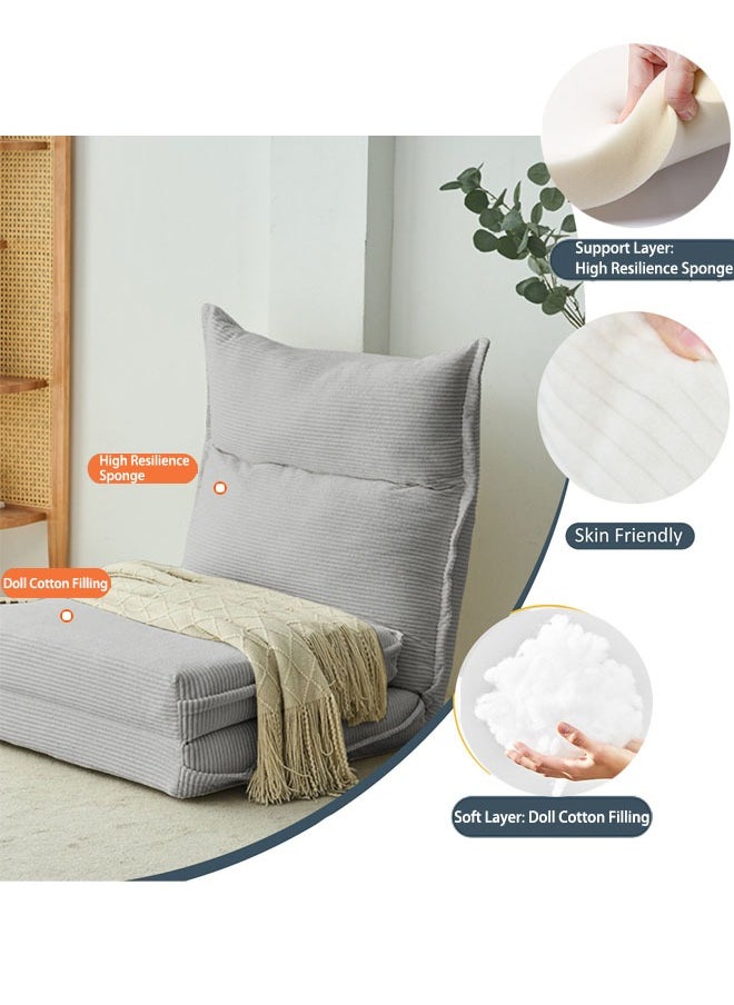 VUCATIN - Folding Sofa Bed Convertible Sleeper Chair Foldable Matress with Back Support Portable Fold Out Chair Bed Comfy Floor Sofa Lounge for Living Room Bedroom (Grey-B) - Image 1