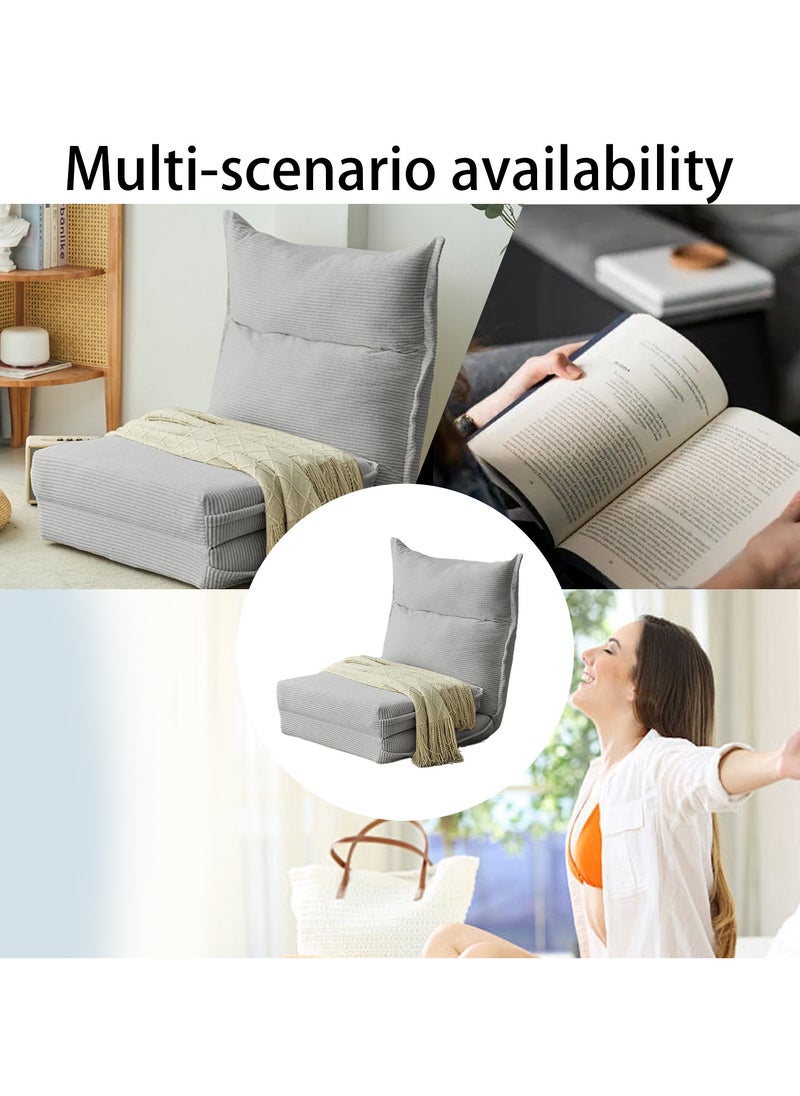 VUCATIN - Folding Sofa Bed Convertible Sleeper Chair Foldable Matress with Back Support Portable Fold Out Chair Bed Comfy Floor Sofa Lounge for Living Room Bedroom (Grey-B) - Image 1