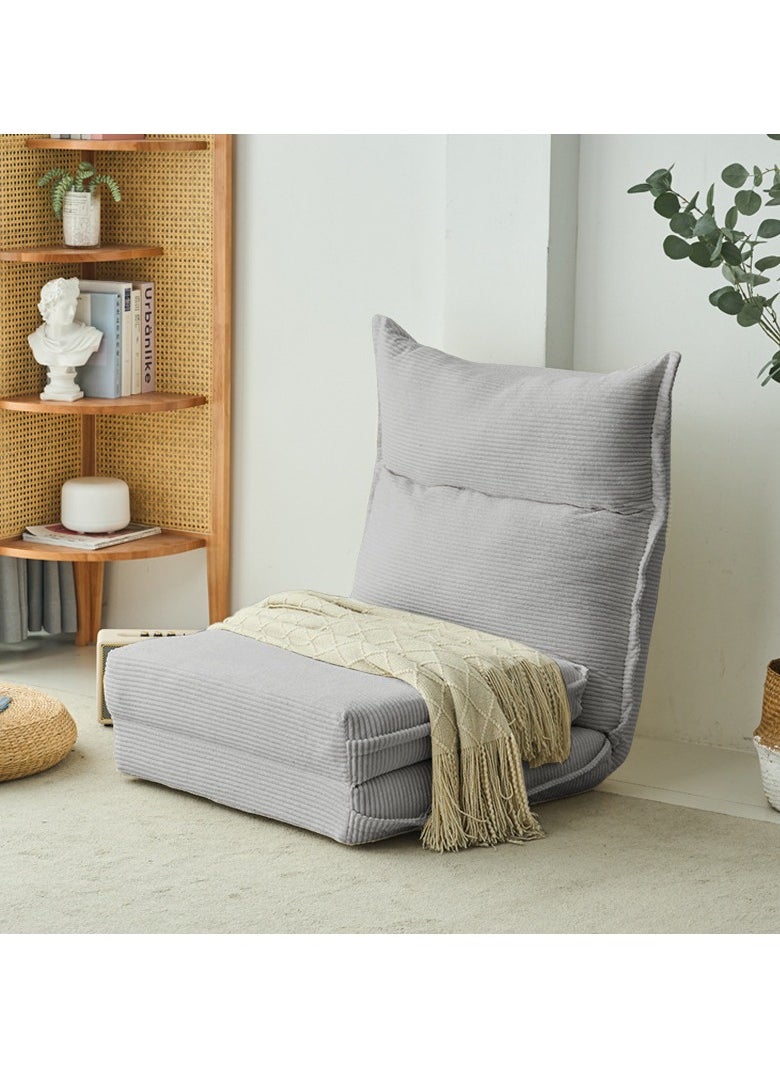 VUCATIN - Folding Sofa Bed Convertible Sleeper Chair Foldable Matress with Back Support Portable Fold Out Chair Bed Comfy Floor Sofa Lounge for Living Room Bedroom (Grey-B) - Image 1