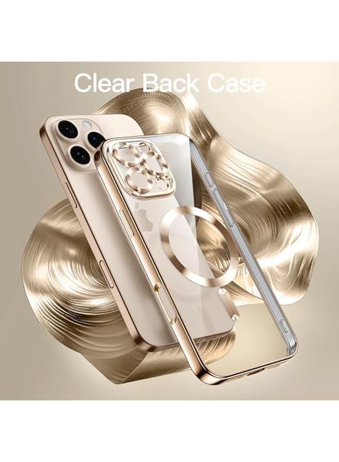 جي تيك جراب شفاف ناعم لهاتف Iphone 16 Pro Max مقاس 6.9 بوصة مع حماية كاملة لعدسة الكاميرا متوافق مع Magsafe للشحن اللاسلكي غطاء هاتف TPU مطلي بالكهرباء مقاوم للصدمات من التيتانيوم الصحراوي - Image 3