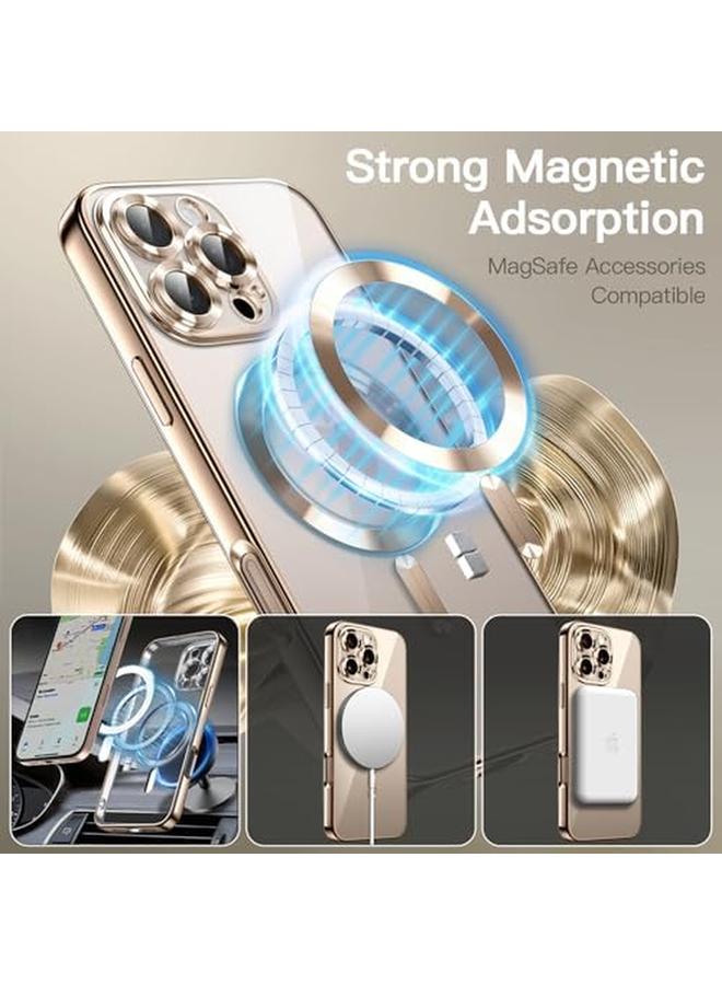 جي تيك جراب شفاف ناعم لهاتف Iphone 16 Pro Max مقاس 6.9 بوصة مع حماية كاملة لعدسة الكاميرا متوافق مع Magsafe للشحن اللاسلكي غطاء هاتف TPU مطلي بالكهرباء مقاوم للصدمات من التيتانيوم الصحراوي - Image 4