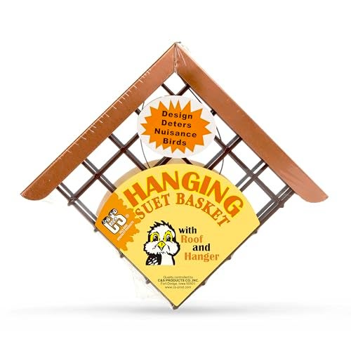CS C&S Hanging Suet Basket w/Roof 14.4 Ounces - Image 1
