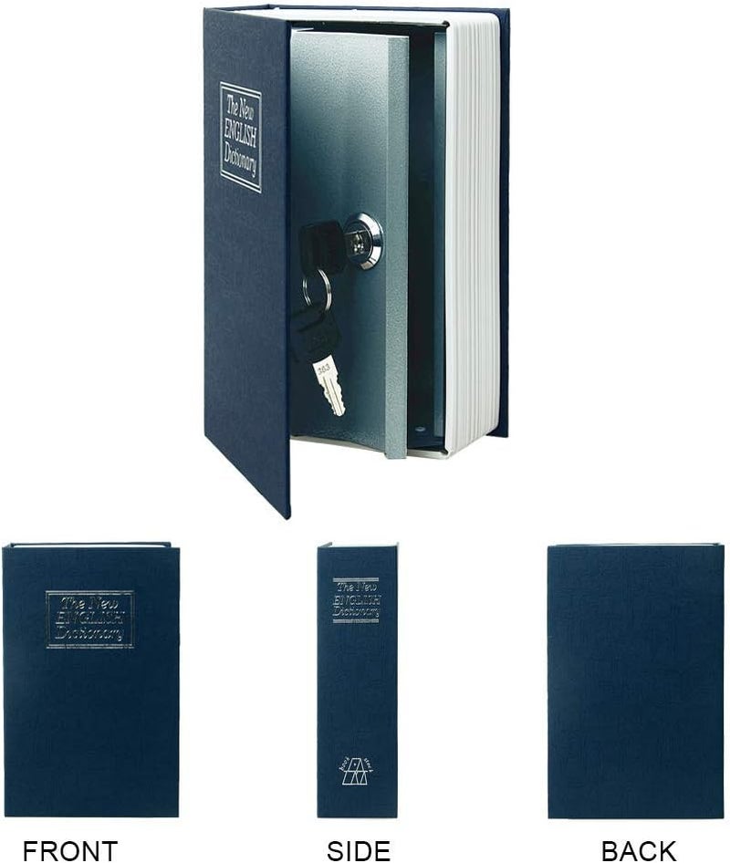 PACOLO Diversion Book Safe Storage Box (9.5"×6"×2.2"), Dictionary Secret Safe Can with Security Key Lock, Diversion Book Hidden Safe (Blue dictionary,Key) - Image 3