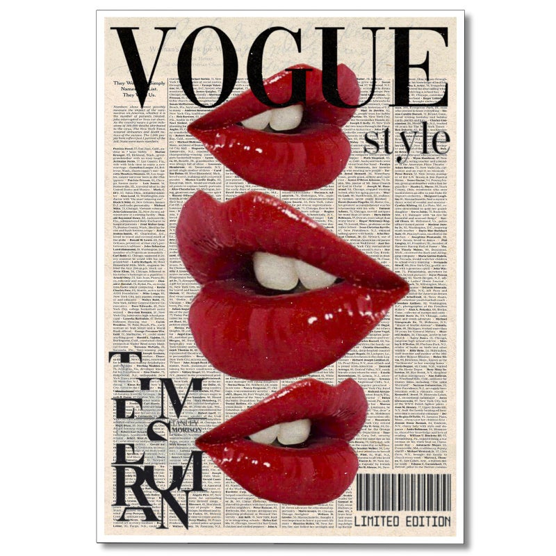 Home Trove فن الجدران من هوم تروف - بوسترات الموضة العصرية، بوستر جمالي لغرفة حمراء عصرية، فن غلاف مجلة فني، بوسترات رائعة للفتيات الجامعيات، ديكور غرفة نوم صيفي أنثوي 12x16 بوصة بدون إطار - Image 3