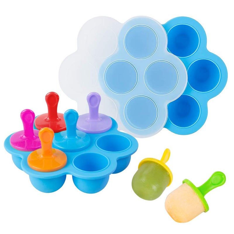 Webake Webake Baby Food Freezer Trays with Lid Silicone Ice Cube Popsicle Molds with 7 Ice Pop Sticks Egg Bites Molds Set of 2 for Instant Pot Accessories 356 qt Pressure Cooker