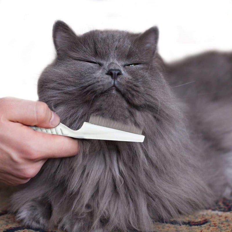 SCIENISH Pet Hair Flea Comb Stainless Pin Dog Cat Grooming Brush Clean Tool - Image 2