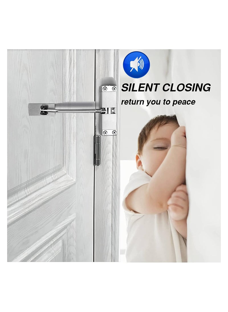 Excefore Automatic Door Closer, Stainless Steel Door Closing Controller for Residential Commercial Use,Adjustable Closing Speed System  - Image 2