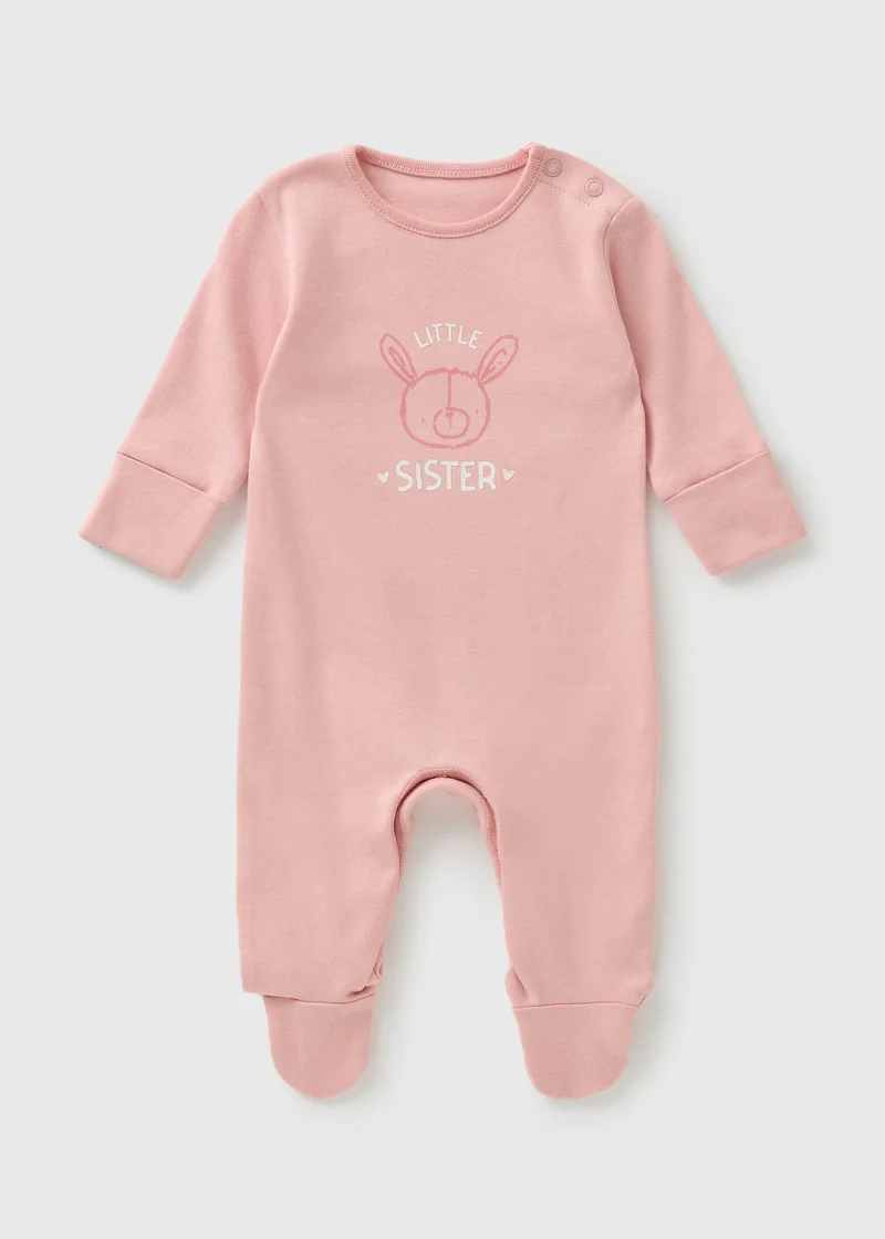 Matalan Baby Pink Little Sister Sleepsuit