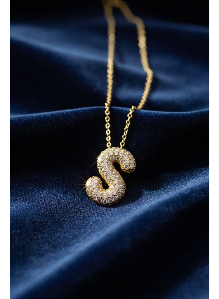 فلافي سلسلة حريمي بدلاية حرف S مرصعة بالكريستال – تصميم أنيق - Image 2