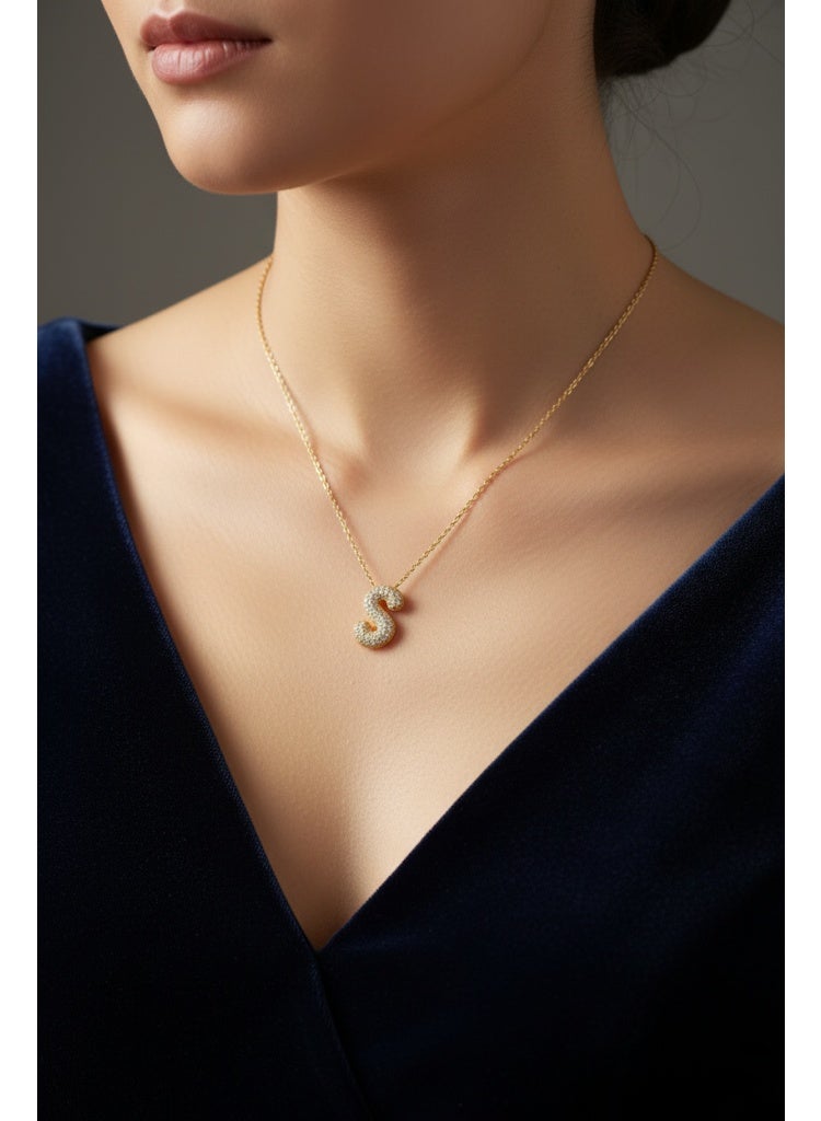 فلافي سلسلة حريمي بدلاية حرف S مرصعة بالكريستال – تصميم أنيق - Image 1