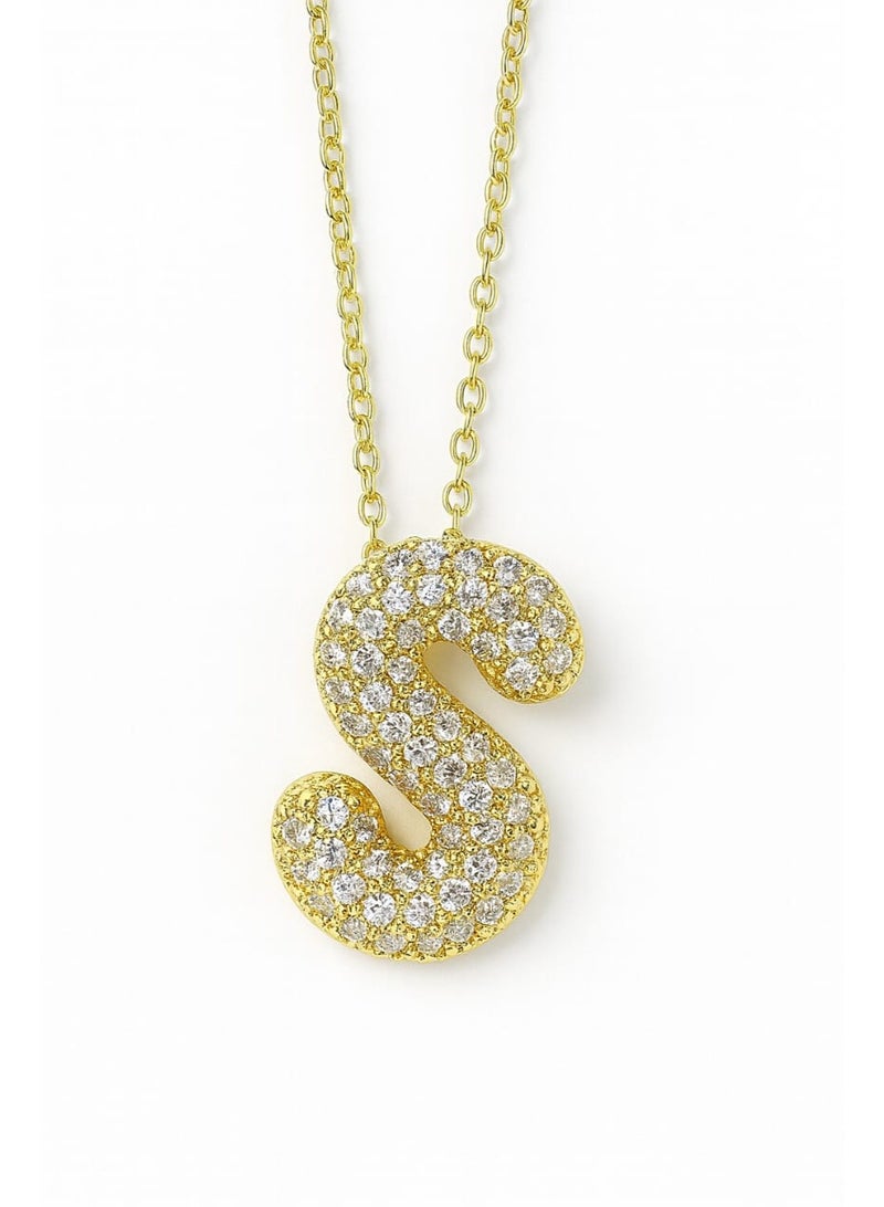 فلافي سلسلة حريمي بدلاية حرف S مرصعة بالكريستال – تصميم أنيق - Image 3