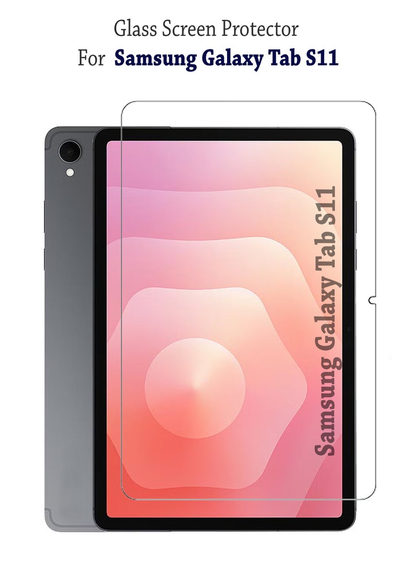 واقي شاشة زجاجي مقوى لجهاز سامسونج جالاكسي تاب S11 (11 بوصة) | مقاوم للخدش عالي الدقة، شفافية عالية، لمسة رقيقة، مضاد للانفجار، خالٍ من الفقاعات | سهل التركيب لجهاز سامسونج جالاكسي تاب S11 (11 بوصة) - Image 1