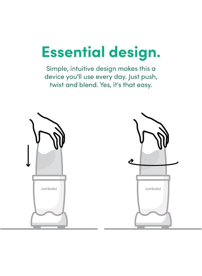 nutribullet 12 Piece set  Accessories 600W High-Speed Bullet Blender, Multi-Functional Nutrient Extraction, Smoothies Maker, Easy Cleanup, 700 ml, NBR-1212M, 1-Year Warranty, Grey 700 ml 600 W NBR-1212M Grey - Image 5