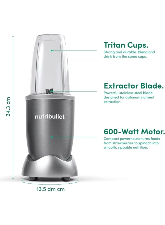 nutribullet 12 Piece set  Accessories 600W High-Speed Bullet Blender, Multi-Functional Nutrient Extraction, Smoothies Maker, Easy Cleanup, 700 ml, NBR-1212M, 1-Year Warranty, Grey 700 ml 600 W NBR-1212M Grey - Image 4