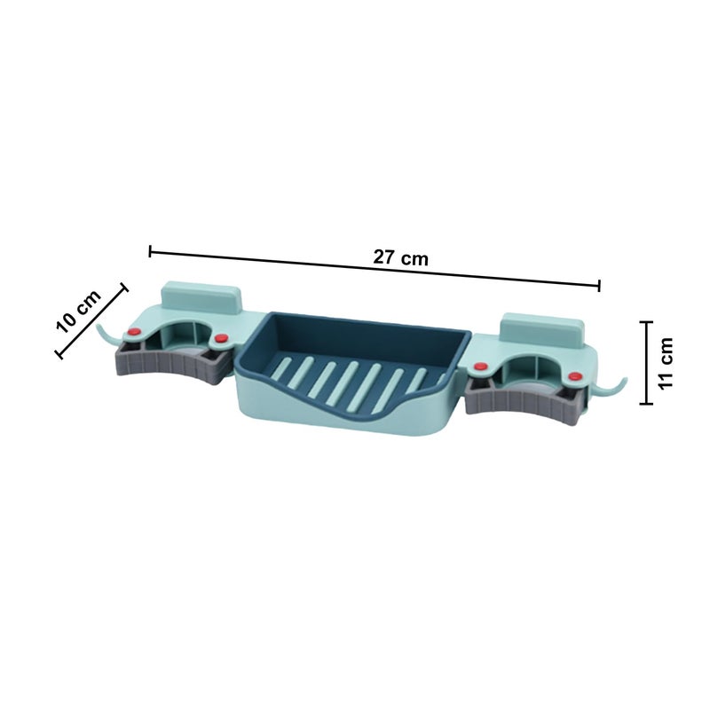 Kuber Industries Kuber Industries MopBroom Holder Wall Mount MopBroom Storage Organizer SelfAdhesive Tool Storage Rack for Garden Garage MopBroom Storage Holder SM001BL Blue  - Image 3