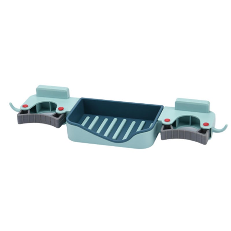 Kuber Industries Kuber Industries MopBroom Holder Wall Mount MopBroom Storage Organizer SelfAdhesive Tool Storage Rack for Garden Garage MopBroom Storage Holder SM001BL Blue  - Image 1