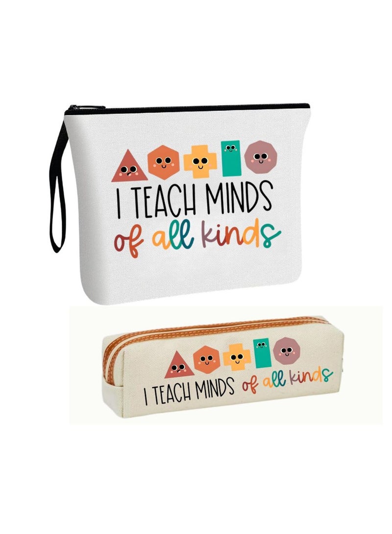 PRINTSHOP4ME Teachers Day Cosmetic Bag And Pencil Pouch Combo–Thoughtful Gift Set For Teachers–Ideal For Women Educators–Appreciation Gift For Teacher’s Day,End Of Year Or Back To School - Image 1