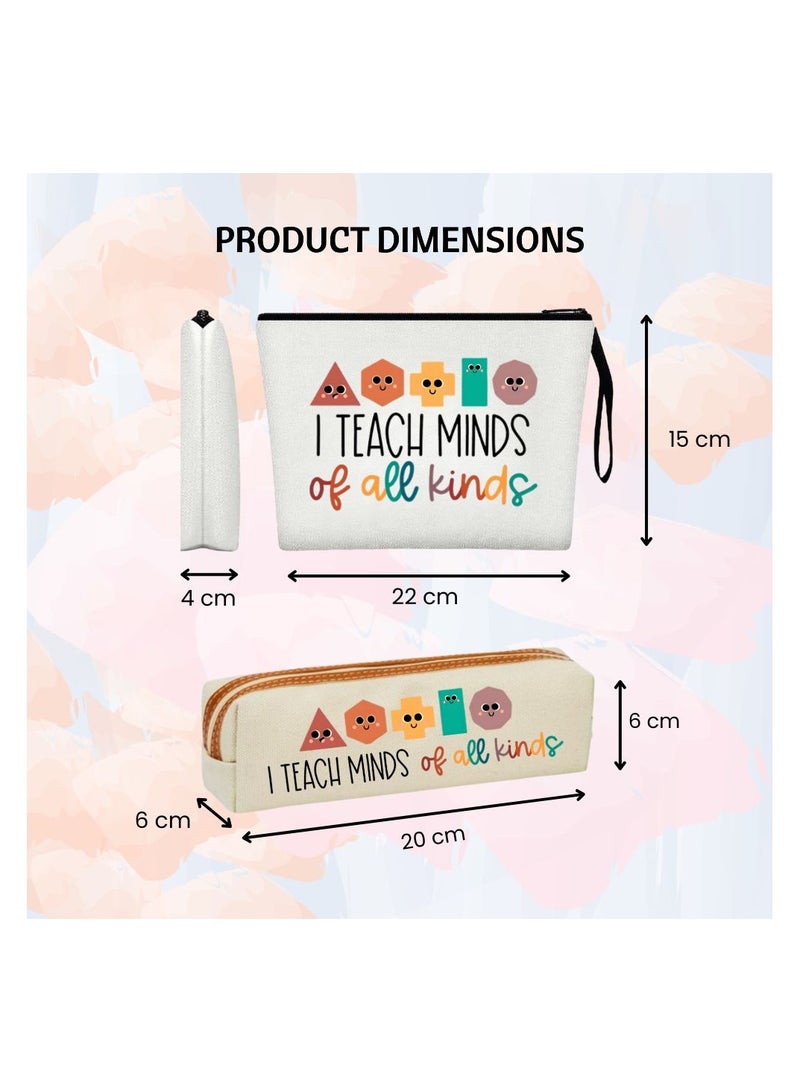 PRINTSHOP4ME Teachers Day Cosmetic Bag And Pencil Pouch Combo–Thoughtful Gift Set For Teachers–Ideal For Women Educators–Appreciation Gift For Teacher’s Day,End Of Year Or Back To School - Image 3