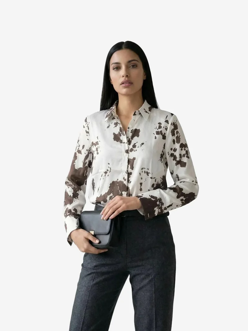 MY FASHION MY FASHION Abstract Print Button-Up Shirt