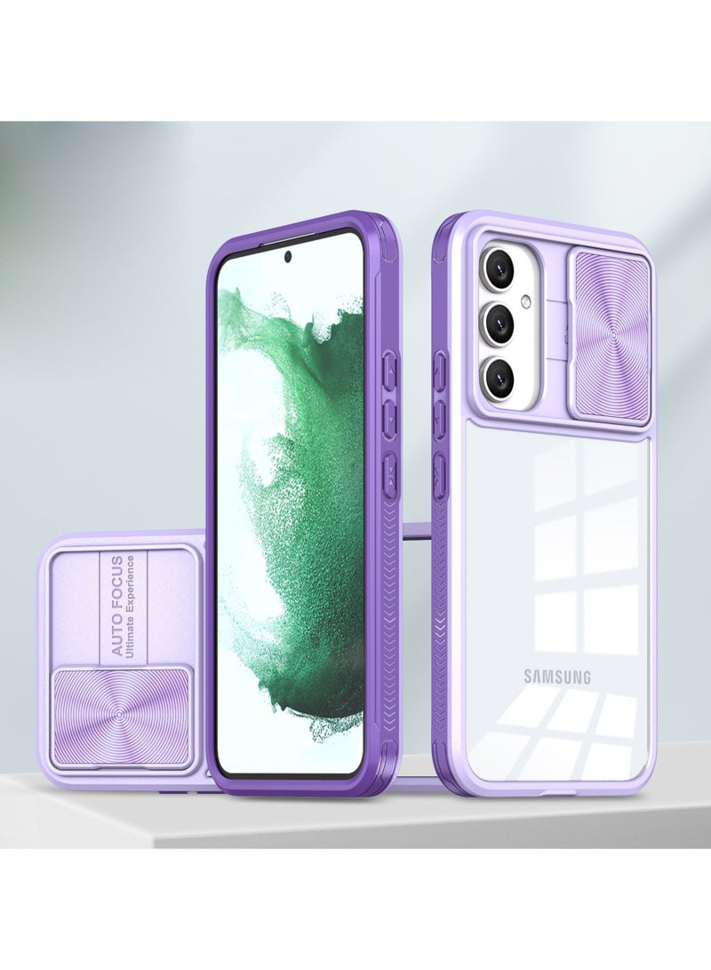 أوتو فوكس غطاء حماية مقاوم للصدمات مع غطاء كاميرا منزلق لهاتف Samsung Galaxy A34 بنفسجي - Image 1