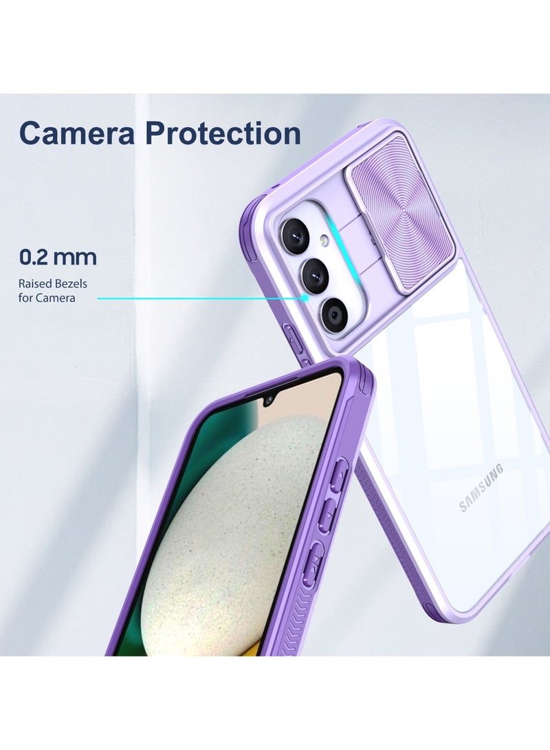أوتو فوكس غطاء حماية مقاوم للصدمات مع غطاء كاميرا منزلق لهاتف Samsung Galaxy A34 بنفسجي - Image 3