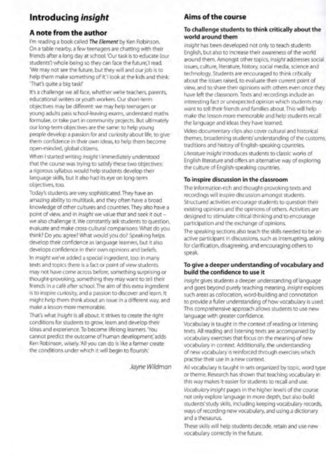 Oxford Insight- conversational English course_elementar -Teachers book - Image 4