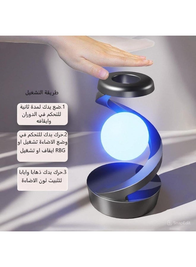 مصباح طاولة LED ثلاثي الأبعاد – ديكور منزلي عصري مع إضاءة قمر متحركة تعمل بالسينسور - Image 3