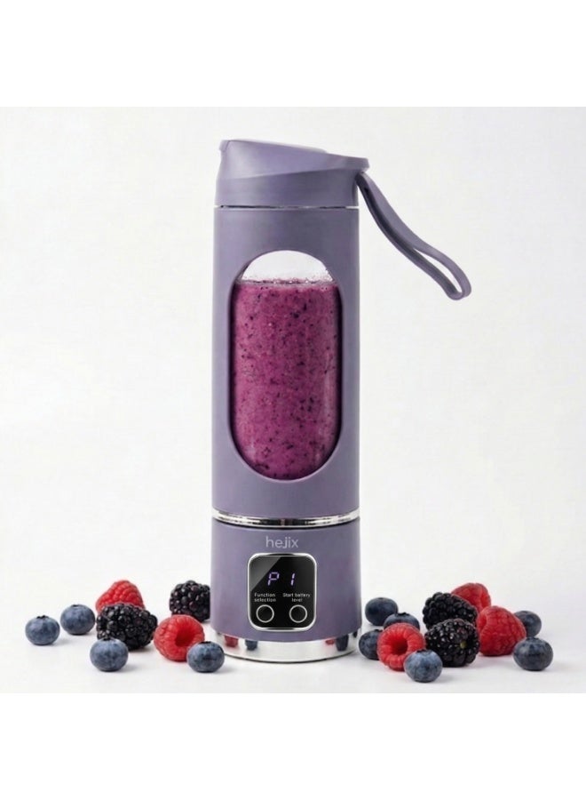 HEJIX Rechargeable Portable Blender, USB-C Juicer Bottle with Digital Display, Stainless Steel Blades, 25W Motor, 1500 mAh Battery, Cordless Mini Smoothie Blender for Travel & Gym, HX403 - Image 1