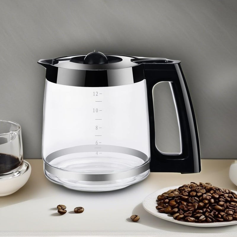 Ulrempart 12-Cup Replacement Glass Carafe | Compatible with Hamilton Beach Coffee Maker Pot | Fit for Models 49980A, 49980Z, 49983, 49618, 46300, 46310, 49976, 49966, 49350 | Black - Image 5