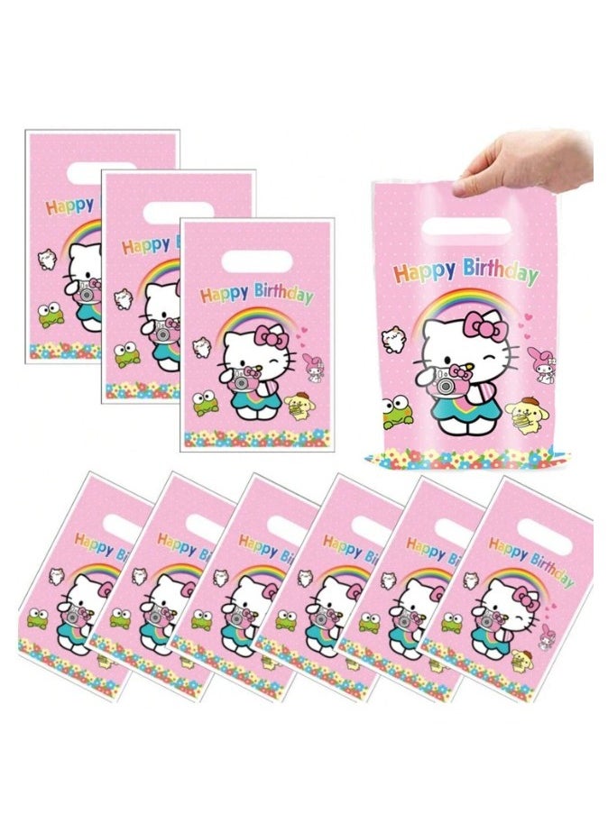 Generic Cute Hello Kitty design gift and sweet distribution bags for Eid, birthday and graduation parties, suitable for gifts and all kinds of sweets for children, 10 bags  - Image 1