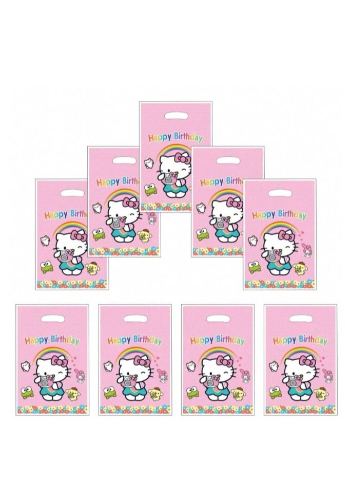 Generic Cute Hello Kitty design gift and sweet distribution bags for Eid, birthday and graduation parties, suitable for gifts and all kinds of sweets for children, 10 bags  - Image 2
