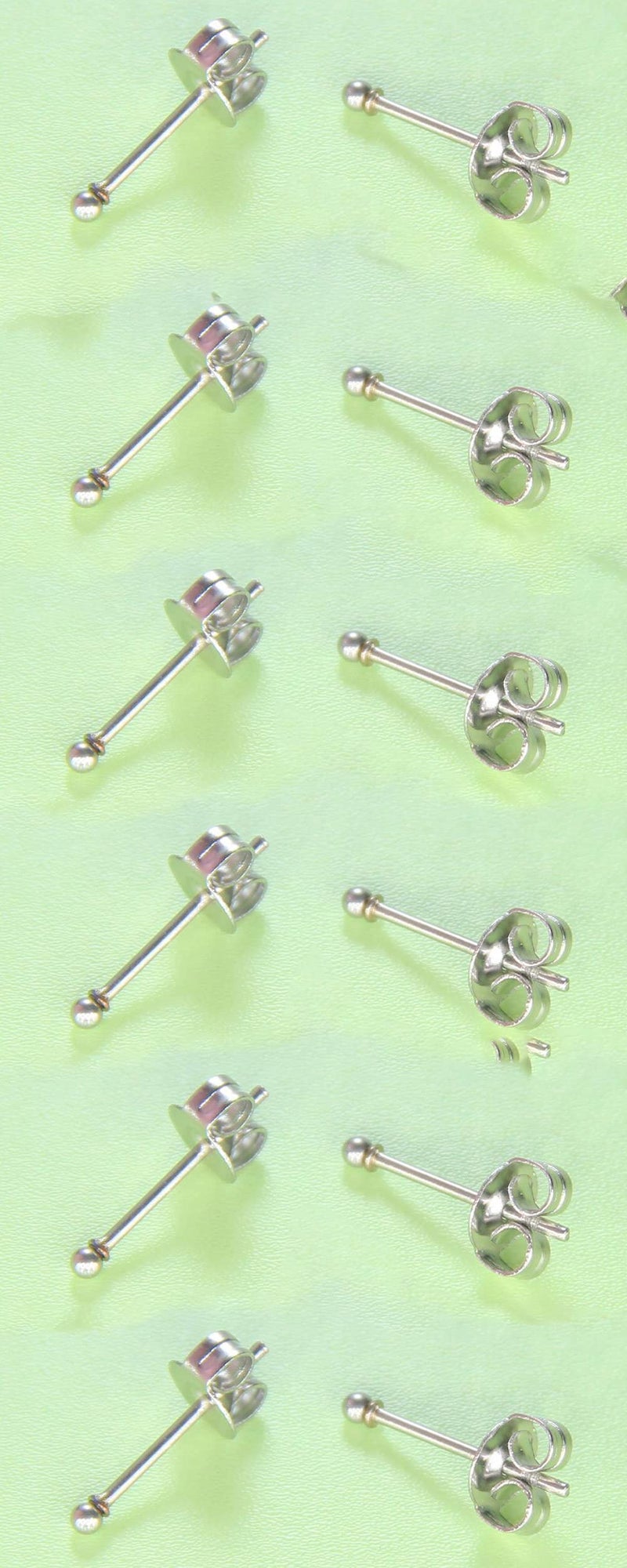Showself 1MM Silver Tiny Stud Earrings Dot Upper Cartilage Helix Lobe Second Third Hole Ear 20G Piercing Jewelry | Small Ball Earring Set for Women Men - Image 2