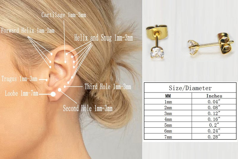 Showself 1MM Silver Tiny Stud Earrings Dot Upper Cartilage Helix Lobe Second Third Hole Ear 20G Piercing Jewelry | Small Ball Earring Set for Women Men - Image 4