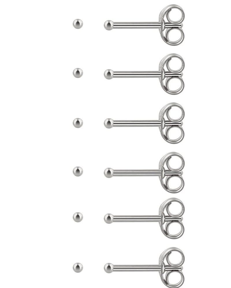 Showself 1MM Silver Tiny Stud Earrings Dot Upper Cartilage Helix Lobe Second Third Hole Ear 20G Piercing Jewelry | Small Ball Earring Set for Women Men - Image 1