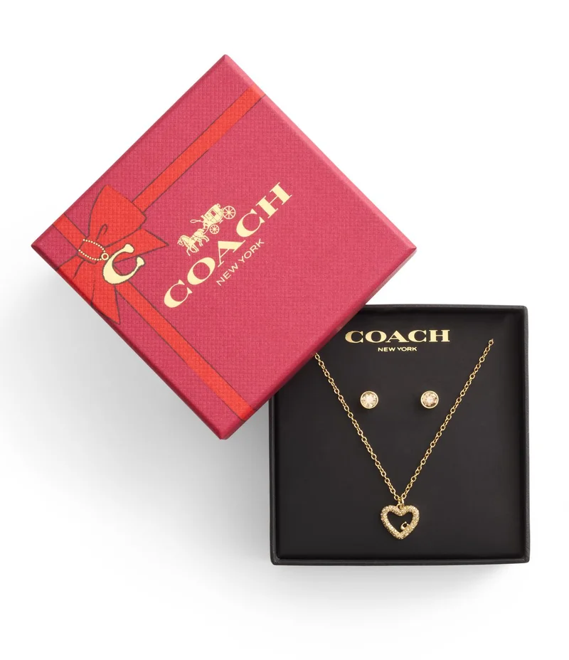 COACH Signature Pavé Heart Jewelry Set
