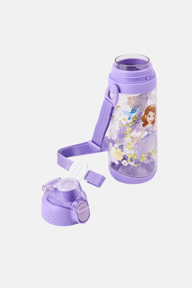 Disney Sofia Series Water Bottle With Strap 600 ml,  Purple - Image 2