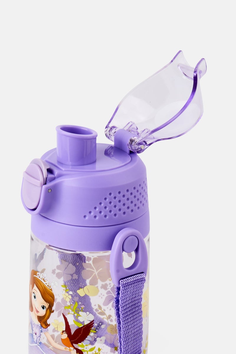 Disney Sofia Series Water Bottle With Strap 600 ml,  Purple - Image 3