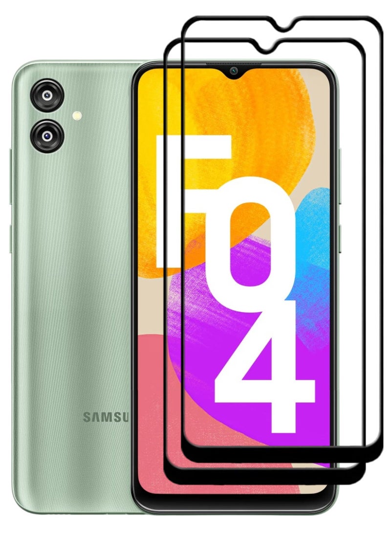 ACLIX 2 Pieces Antistatic ESD Dustproof Premium Quality High Definition Tempered Glass Screen Protector Designed For Samsung Galaxy F04 - Image 1