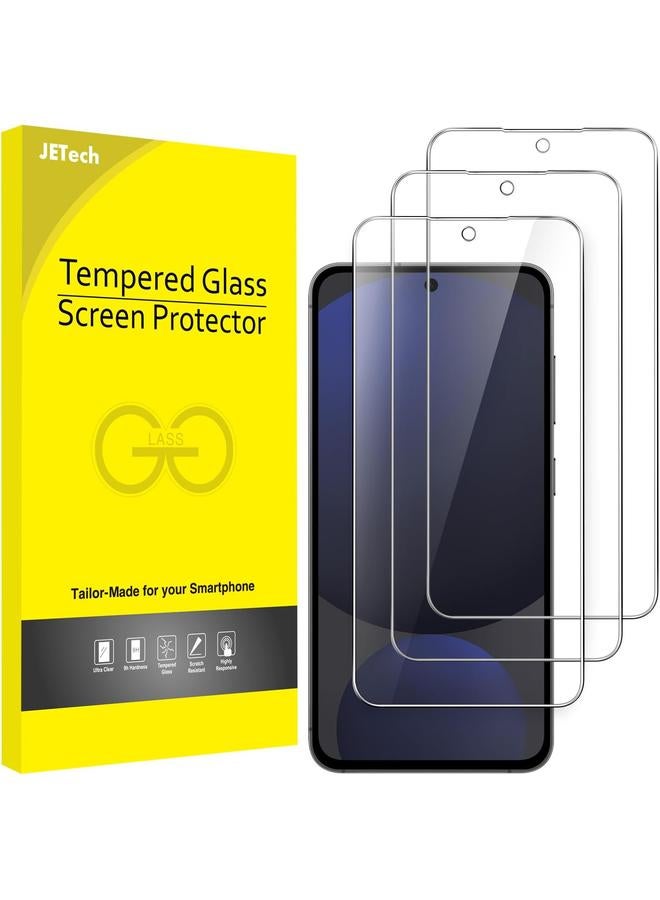 جي تيك واقي شاشة لهاتف سامسونج جالاكسي S24 Fe، غشاء زجاجي مقوى متوافق مع بصمة الإصبع، عبوة من 3 قطع شفافة عالية الدقة - Image 1