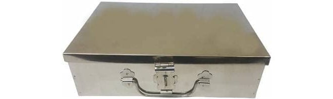 GvanyS ™ Stainless Steel Storage Boxes, Cash Peti, Pooja Peti,Organizer, Vanity Box,Safe Locker Box 10 Inch Storage Box (Steel) (10 inch) - Image 5