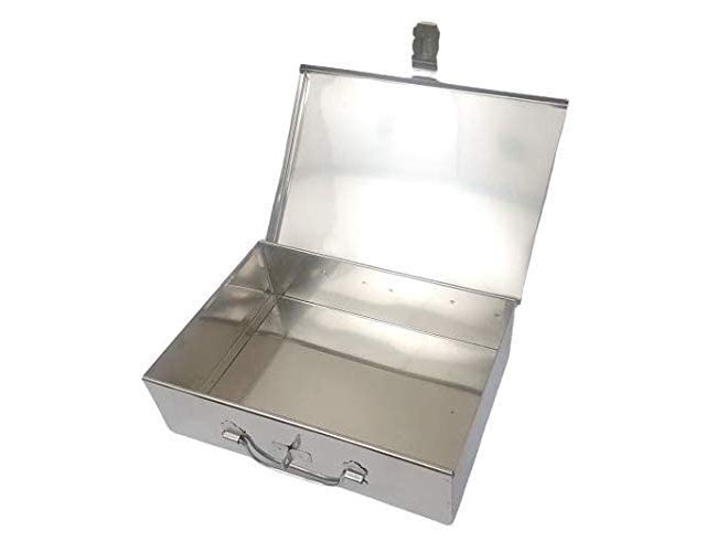 GvanyS ™ Stainless Steel Storage Boxes, Cash Peti, Pooja Peti,Organizer, Vanity Box,Safe Locker Box 10 Inch Storage Box (Steel) (10 inch) - Image 3