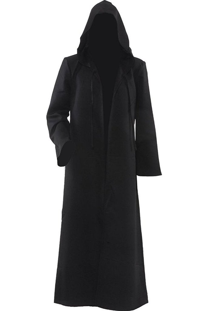 H&ZY Unisex Tunic Halloween Robe Hooded Cloak Costume Black - Image 5
